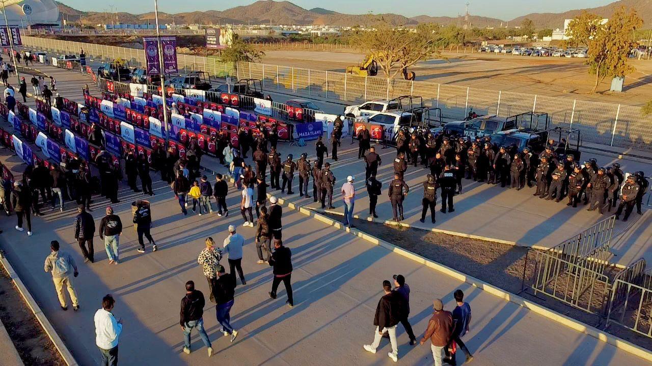 Operativo de seguridad en El Encanto por partido entre el Mazatlán FC y el América