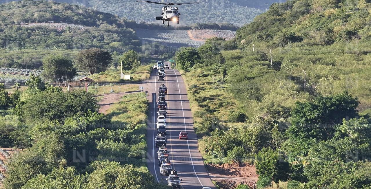 Operativo por tierra y aire en Jesús María, Culiacán, Sin.