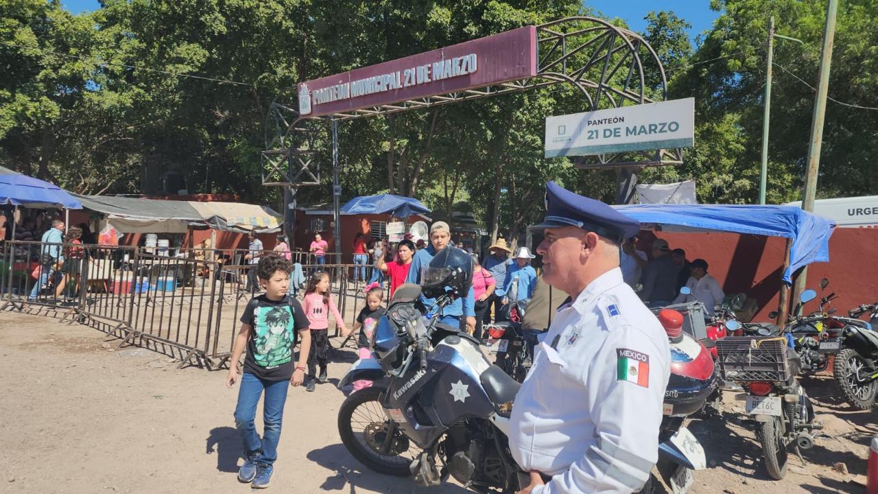operativo de seguridad en el panteón 21 de Marzo en Culiacán