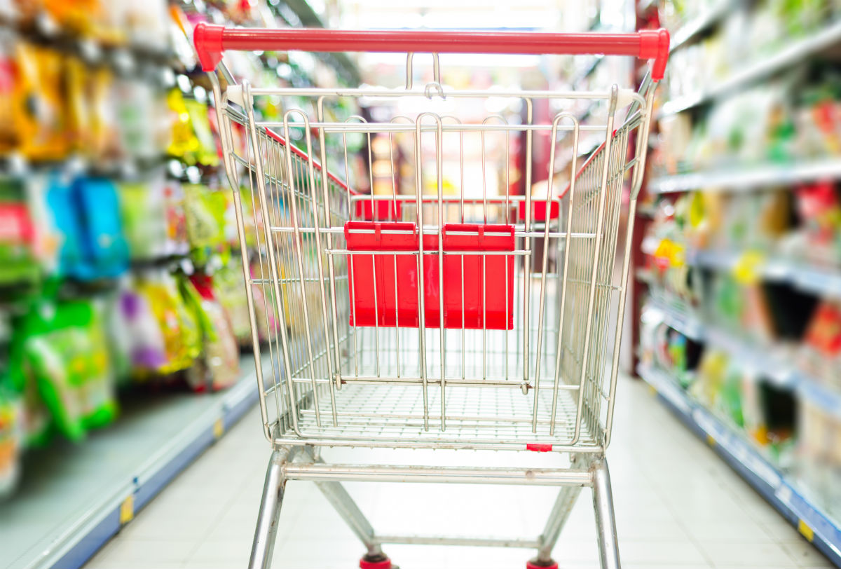 Pasillo y carrito de supermercado. Ofertas de Casa Ley