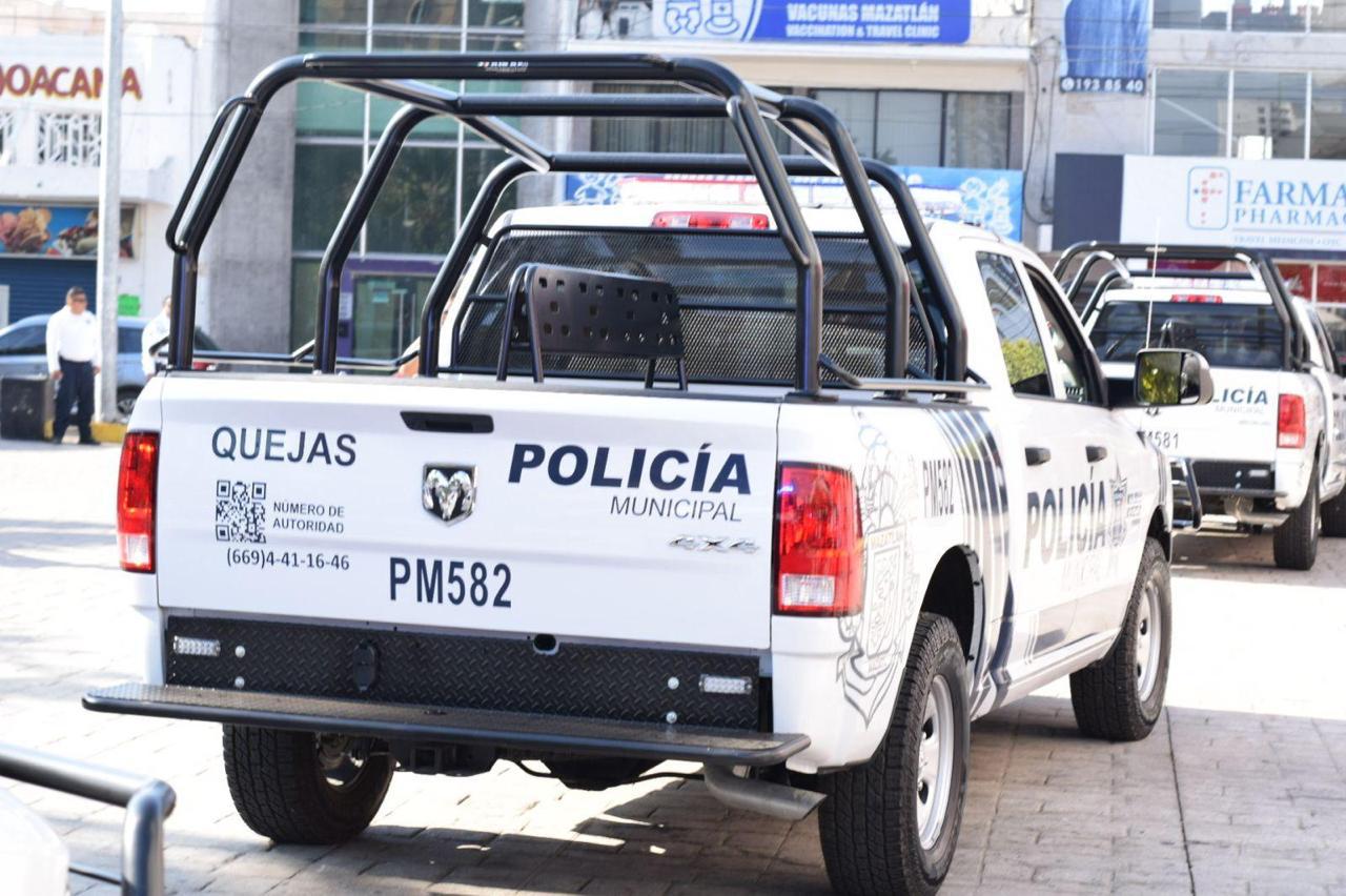 Patrulla de la Policía Municipal en Mazatlán, Sinaloa. Foto temática