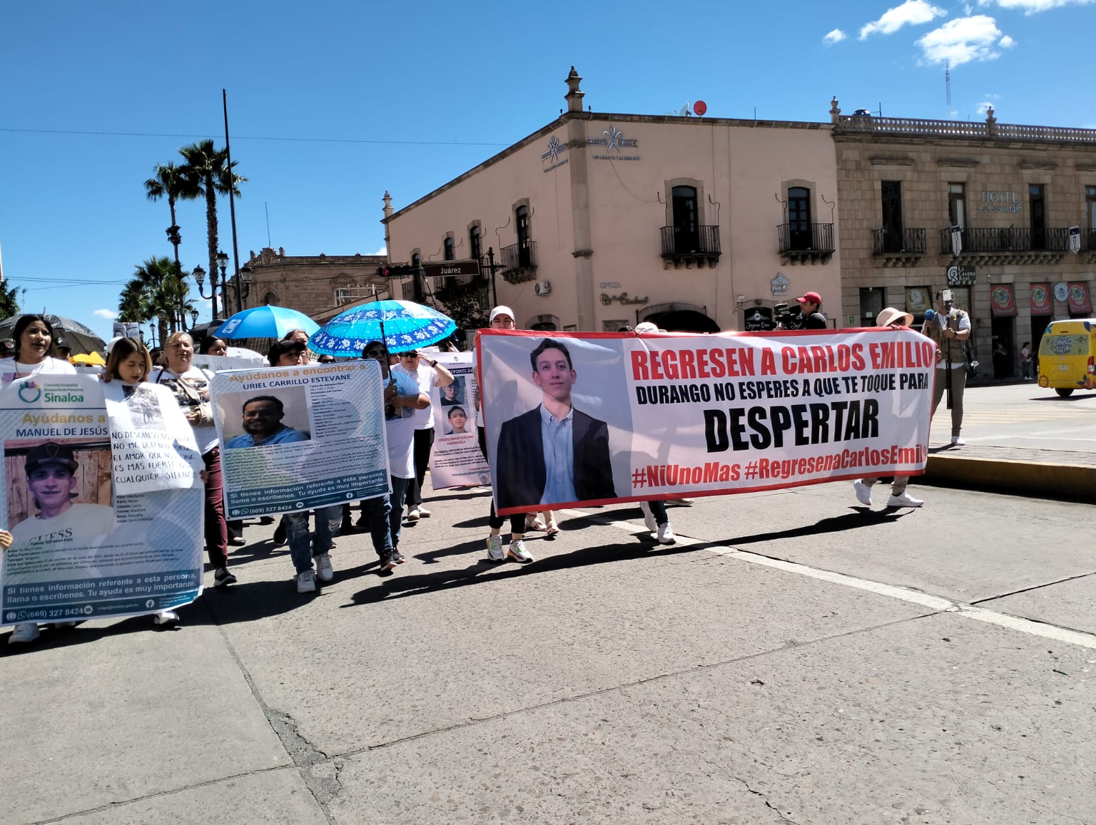 Protestan por la localización de Carlos Emilio en Mazatlán y Durango