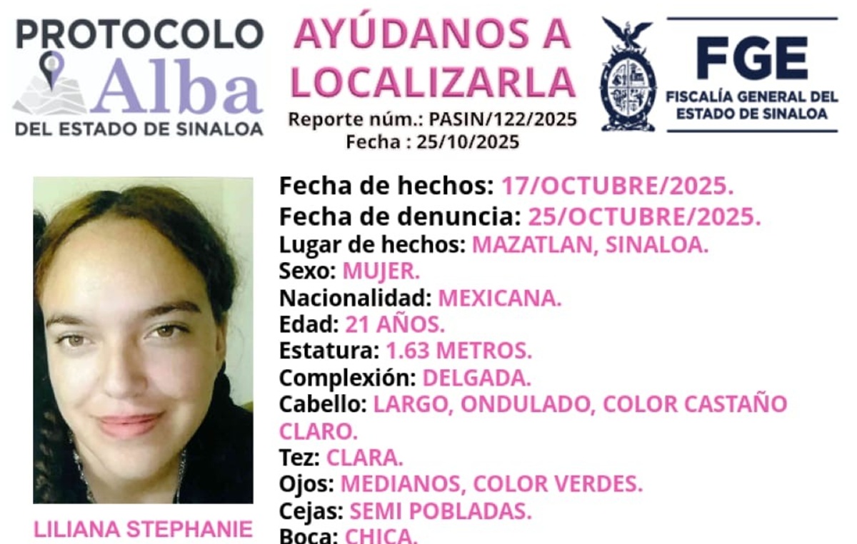 Protocolo Alba de Liliana Espinoza Sandoval, desaparecida en Mazatlán