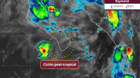 ‘Raymond’ se degrada a ciclón post-tropical; seguirá causando lluvias este domingo en Sinaloa
