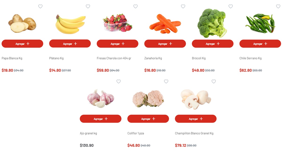 Ofertas en frutas y verduras en Soriana