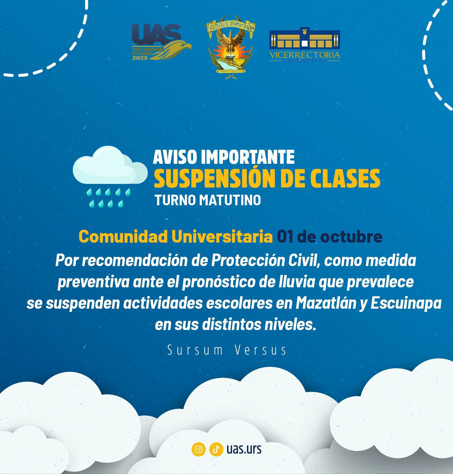 suspende clases la uas en mazatlan por lluvias