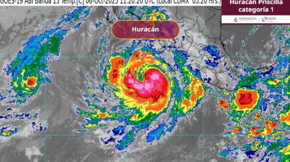 ¡Ya se acerca a Sinaloa! El huracán ‘Priscilla’ empieza a dejar efectos lluviosos sobre nuestra entidad