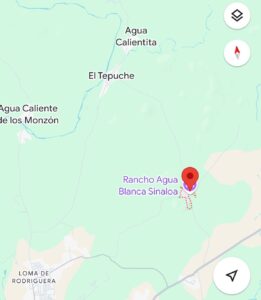 Ubicación de Agua Blanca, en la sindicatura de Tepuche, Culiacán