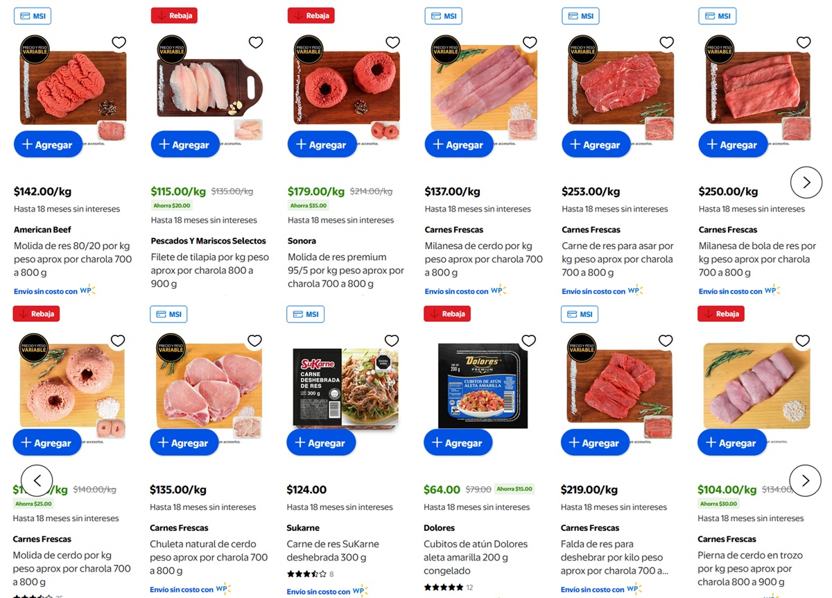 Ofertas de Walmart en carnes