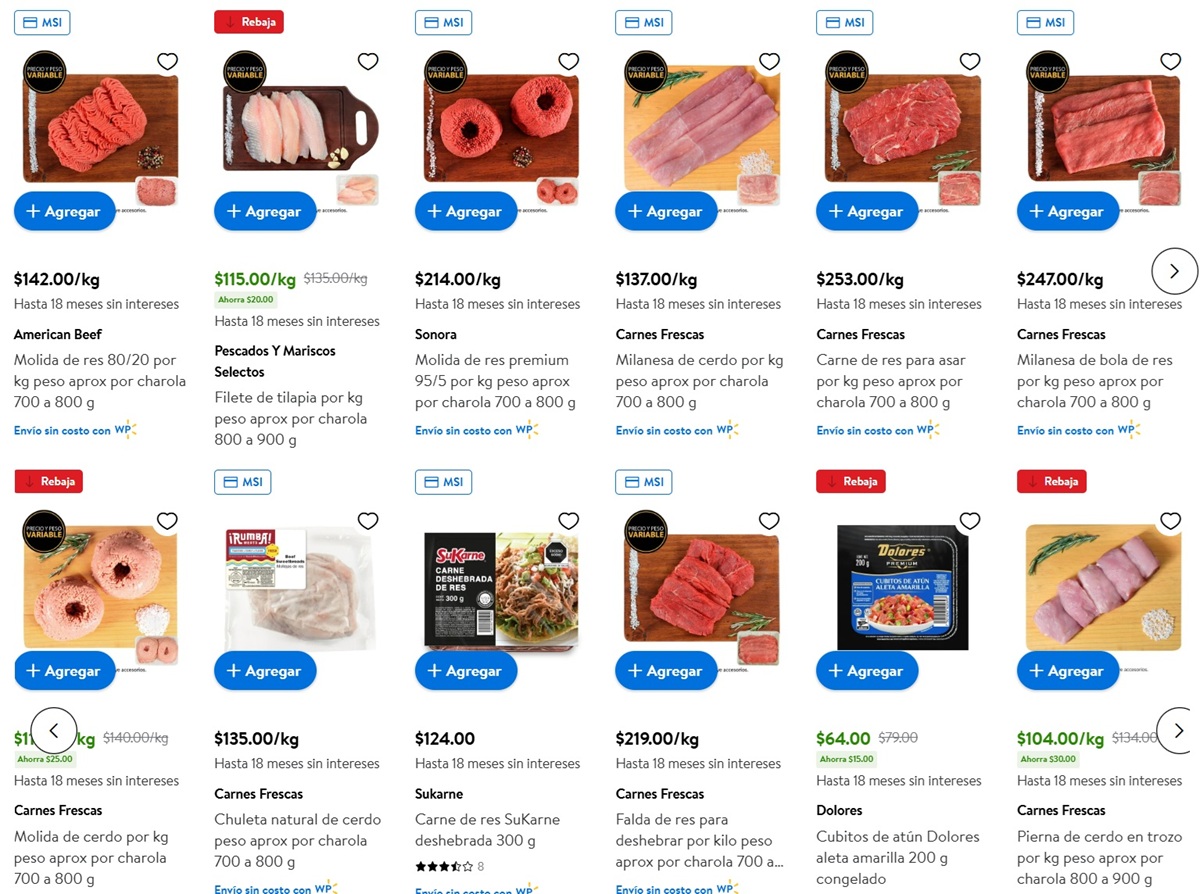 Ofertas de Walmart en carnes