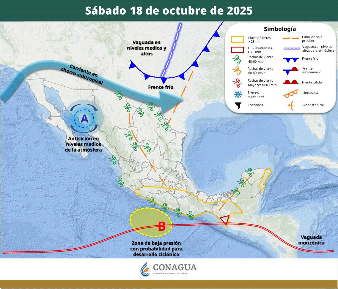 zona de baja presion en el pacifico