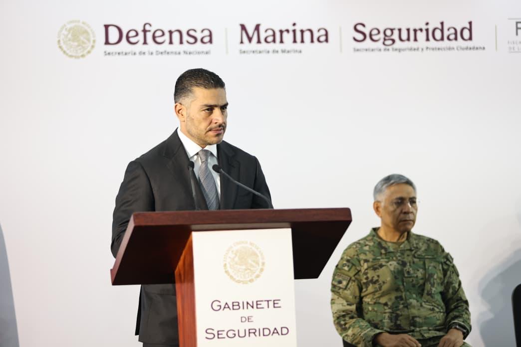 Omar García Harfuch en conferencia de prensa