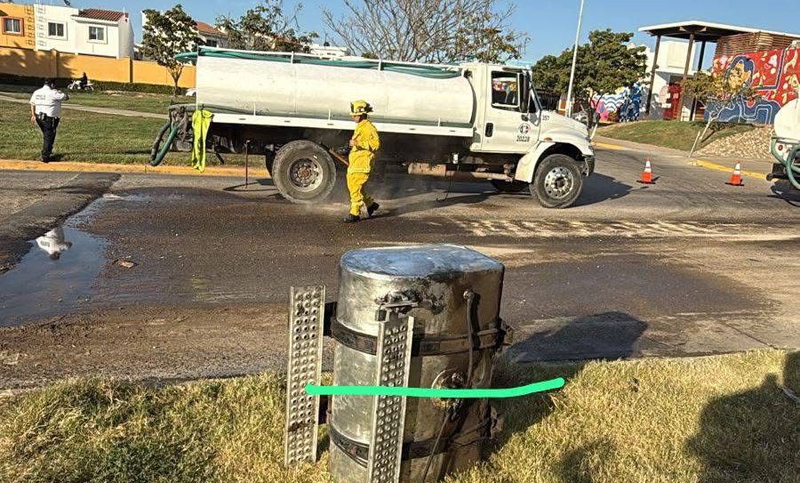 accidente de conductor de pipa de agua en el libramiento dos de mazatlan sin