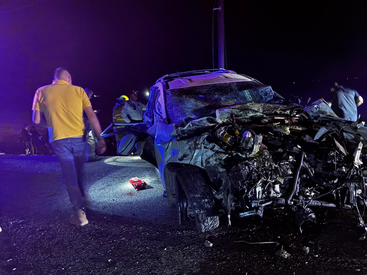 Accidente frontal en el rúa Libramiento Oriente, Campo 35, Ahome
