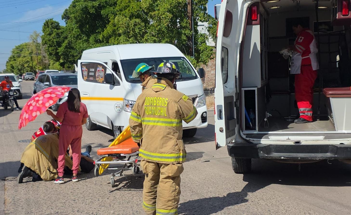 accidente motocicleta choque centro guamuchil