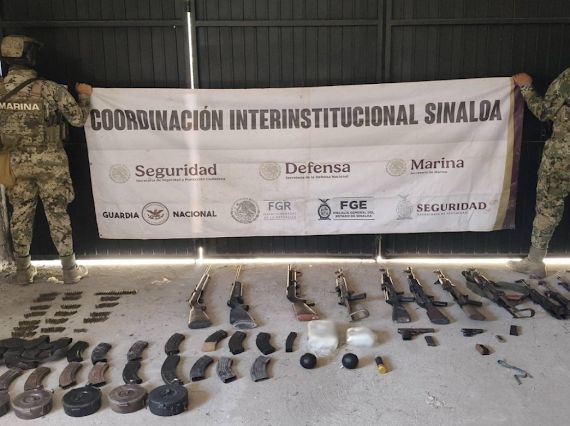 armas y explosivos asegurados en escuinapa