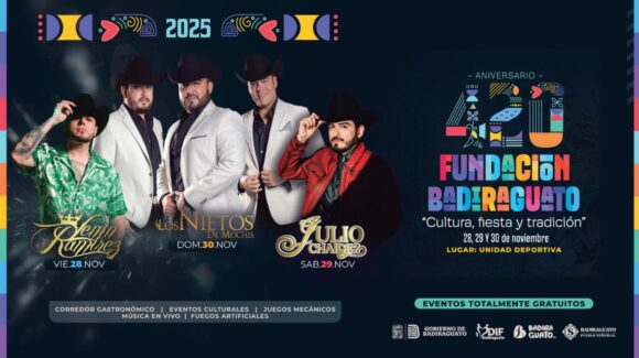 Badiraguato celebrará aniversario 420 con la presentación de Lenin Ramírez, Julio Chaidez y Los Nietos