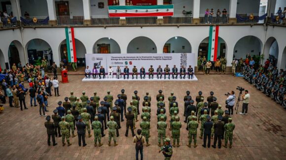 Otorgan ascensos a 72 elementos del Ejército, Fuerza Aérea y Guardia Nacional este día de la Revolución Mexicana en Culiacán, Sinaloa