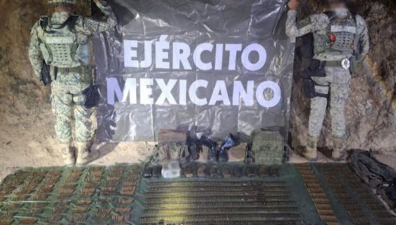Aseguran arsenal en Concordia; más de 2 mil cartuchos cargadores y equipo táctico