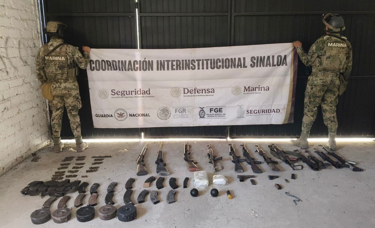 Fuerte arsenal aseguran en Escuinapa