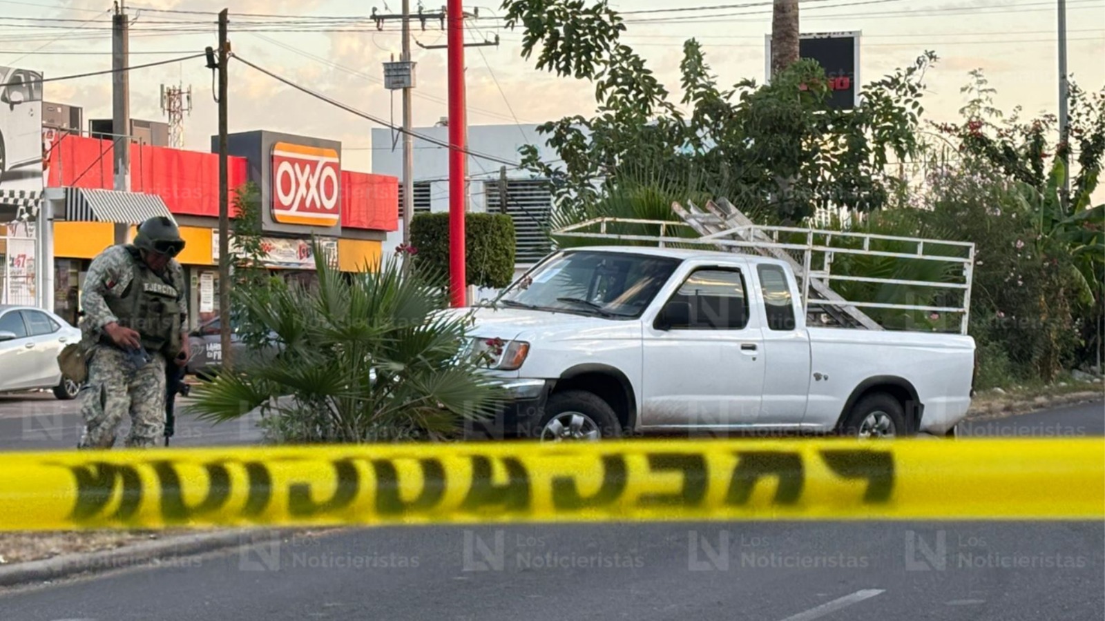 Ejército resguarda la camioneta baleada