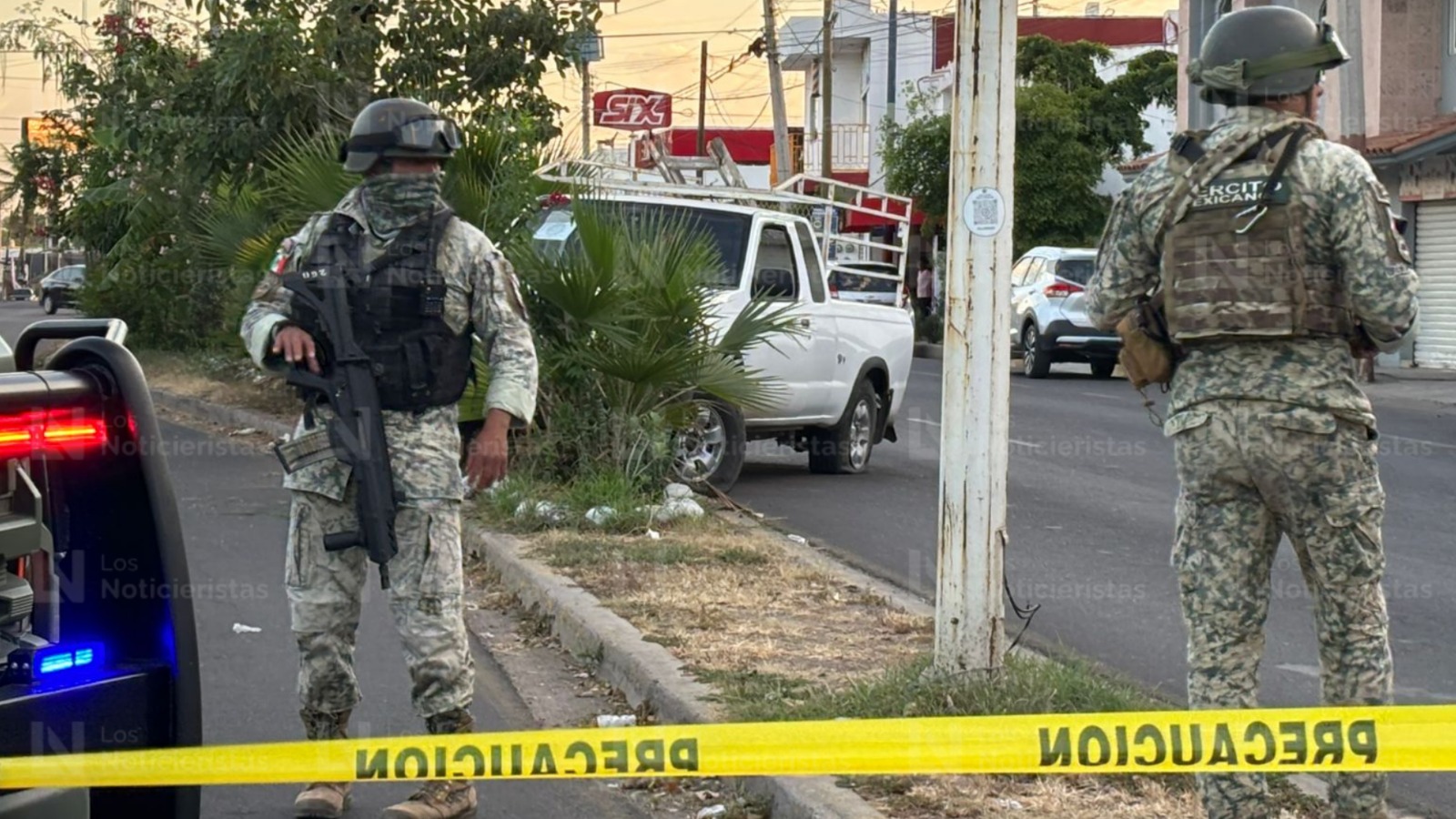 Ejército resguarda la camioneta baleada