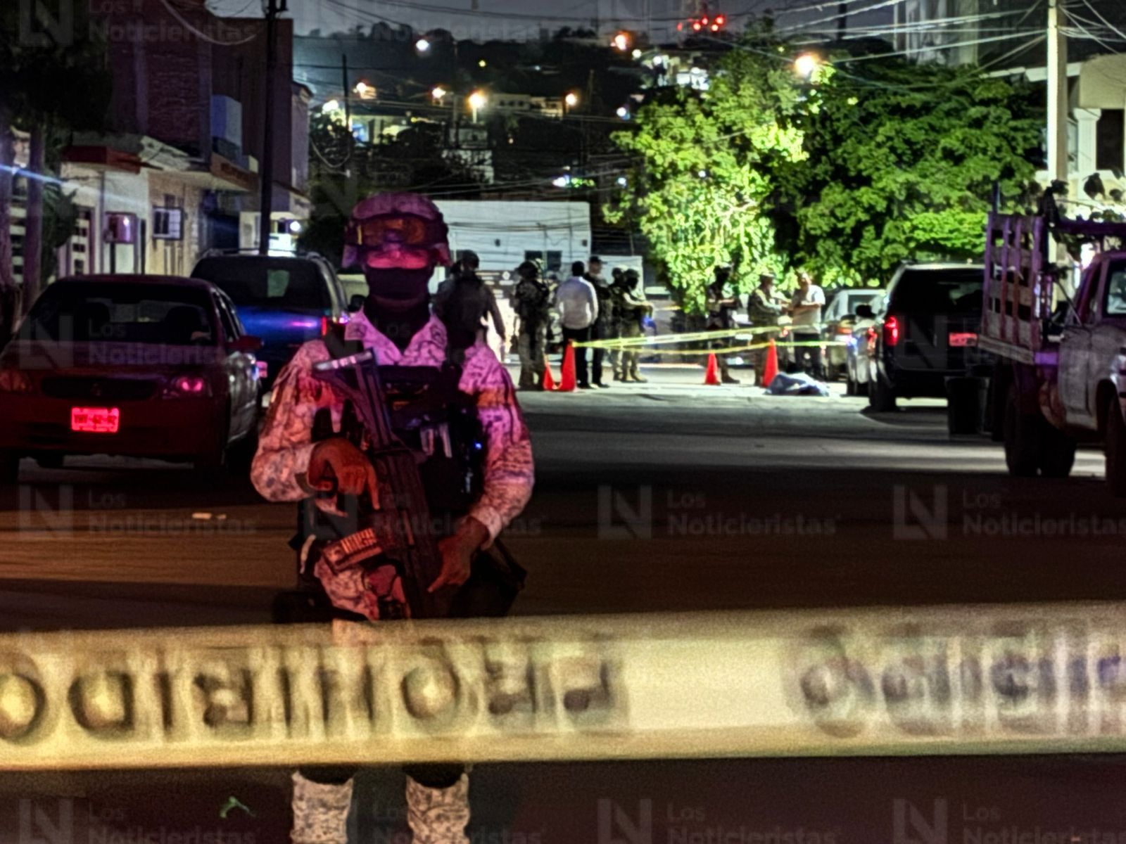 Ejército Nacional y agentes de Harfuch resguardan escena del crimen en Culiacán