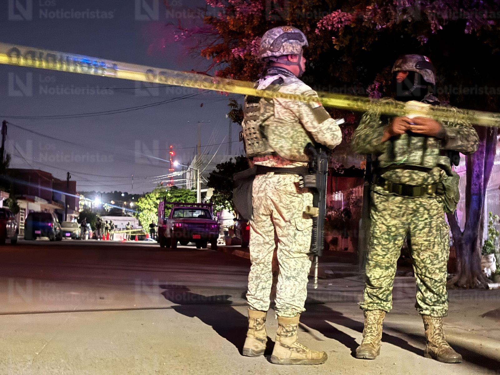 Ejército Nacional y agentes de Harfuch resguardan escena del crimen en Culiacán