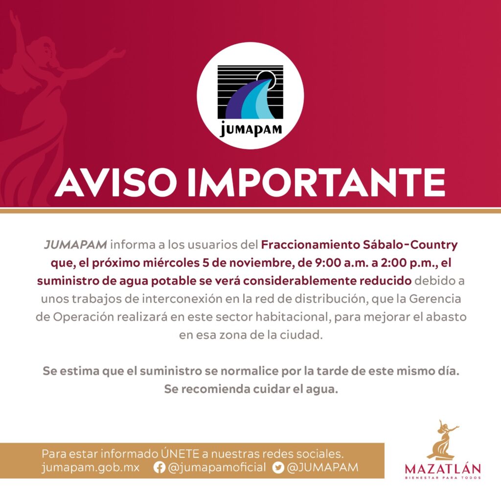 Aviso importante Jumapam