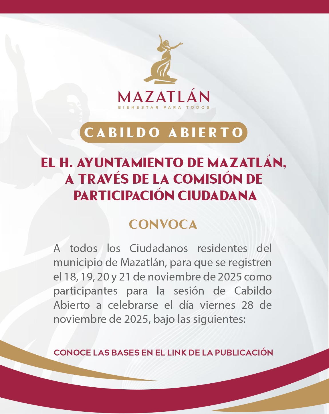 invitación a cabildo abierto Mazatlán noviembre 2025