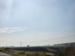 Capa de humo en el cielo de Guasave, Sinaloa