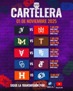 Cartelera de juegos de la Liga Mexicana del Pacífico 