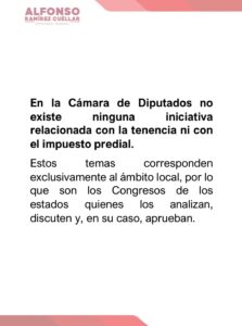 Comunicado de Alfonso Ramírez Cuéllar, sobre la tenencia