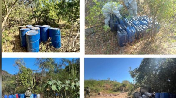 ¡Tenían casi 20 mil litros de químicos! En Cosalá y Culiacán, Sinaloa aseguran 8 narcolaboratorios