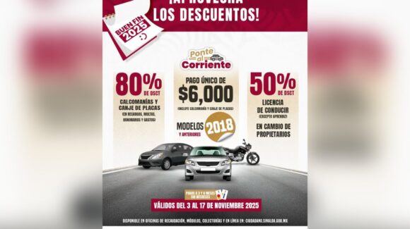 ¡Aprovecha el Buen Fin! Si tu auto es 2018 y anteriores podrás regularizar adeudos vehiculares por 6 mil pesos