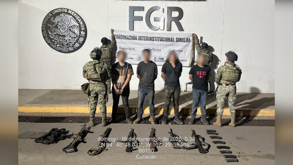 Personas que fueron detenidas con armas en Culiacán