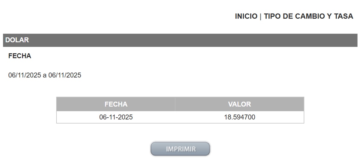 Precio del dólar en el DOF