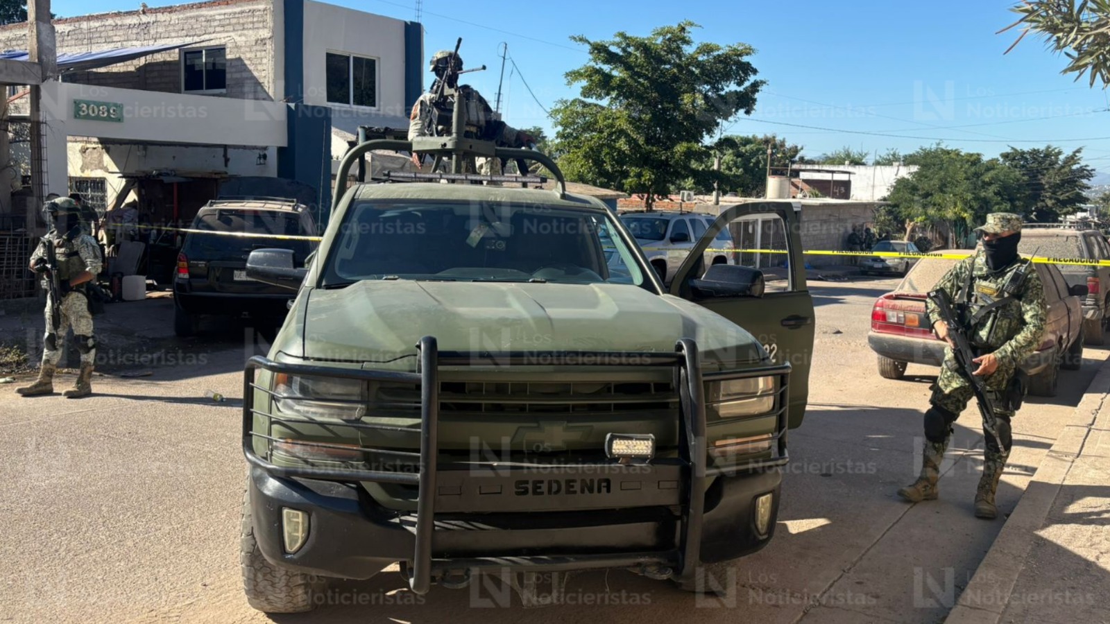 Ejército Mexicano resguarda la escena del crimen