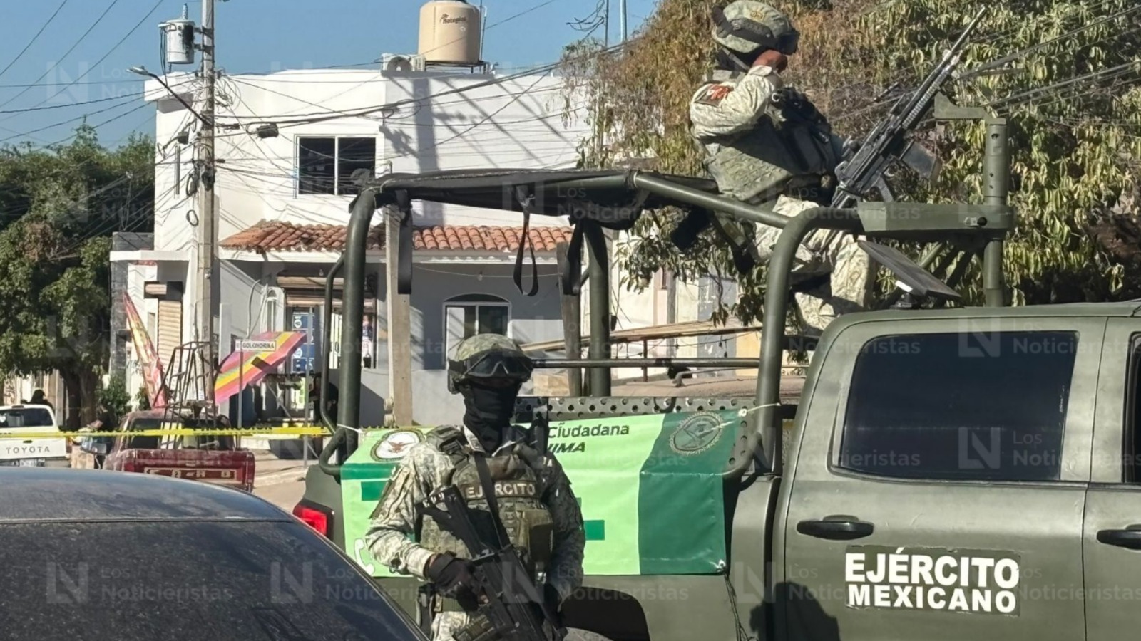 Ejército Mexicano resguarda la escena del crimen