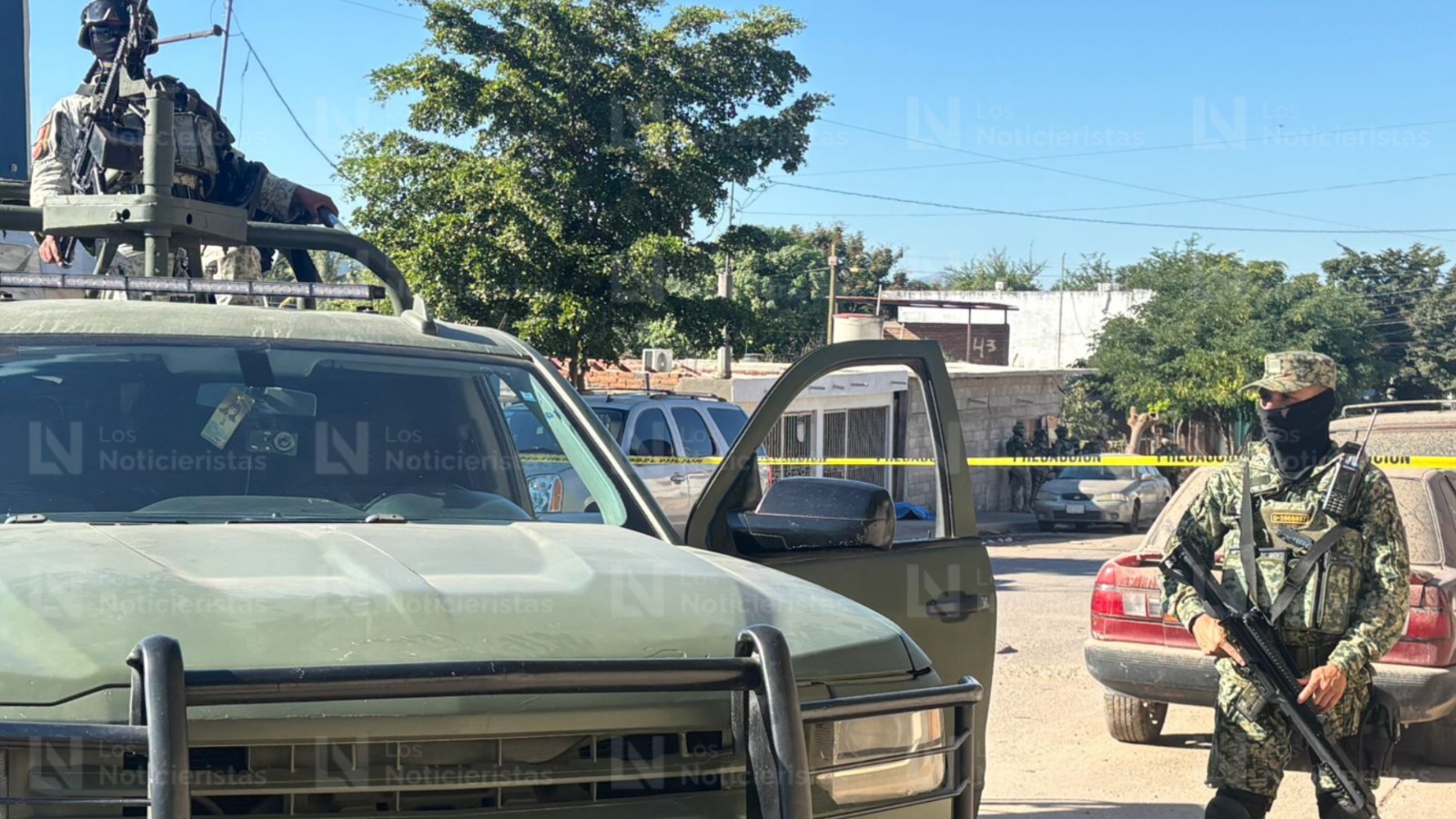 Ejército Mexicano resguarda la escena del crimen