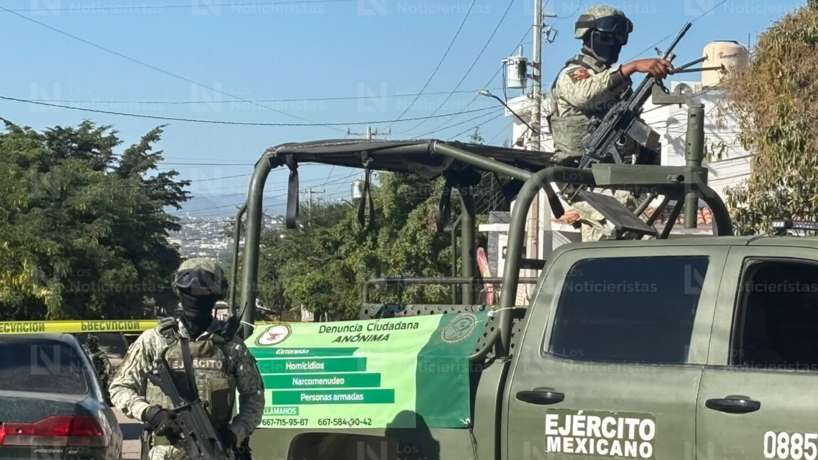 Ejército Mexicano resguarda la escena del crimen