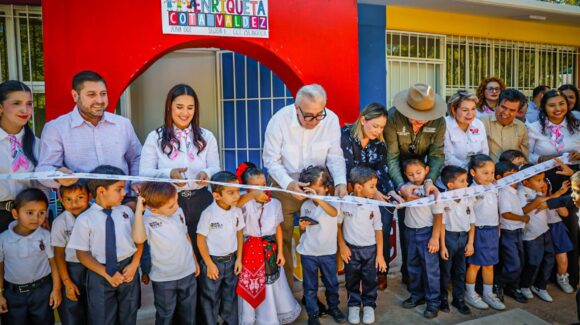 Entrega Rocha mejoras a infraestructura del Jardín de Niños Enriqueta Cota Valdez, en Badiraguato, Sinaloa