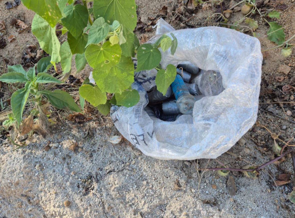 explosivos y droga decomisados