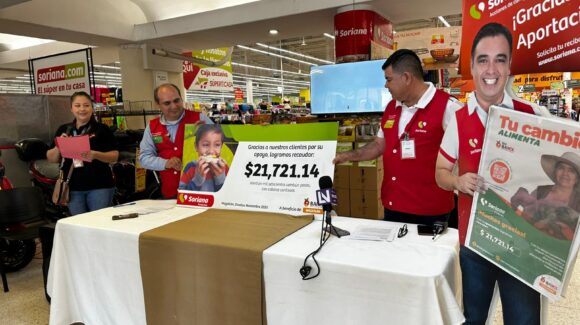 Soriana y sus clientes recaudan más de 21 mil pesos para el Banco de Alimentos de Mazatlán, Sinaloa