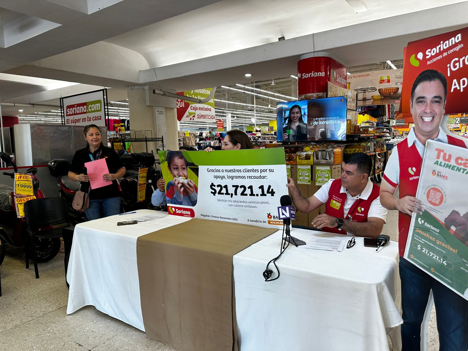 Fundación Soriana entrega donativo al Banco de Alimentos Mazatlán IAP
