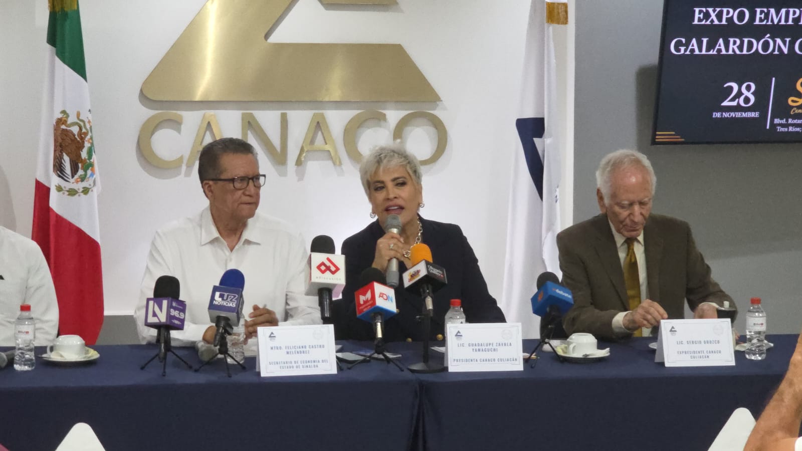 Guadalupe Zavala en presentación de Expo Empresarial y Galardón Canaco