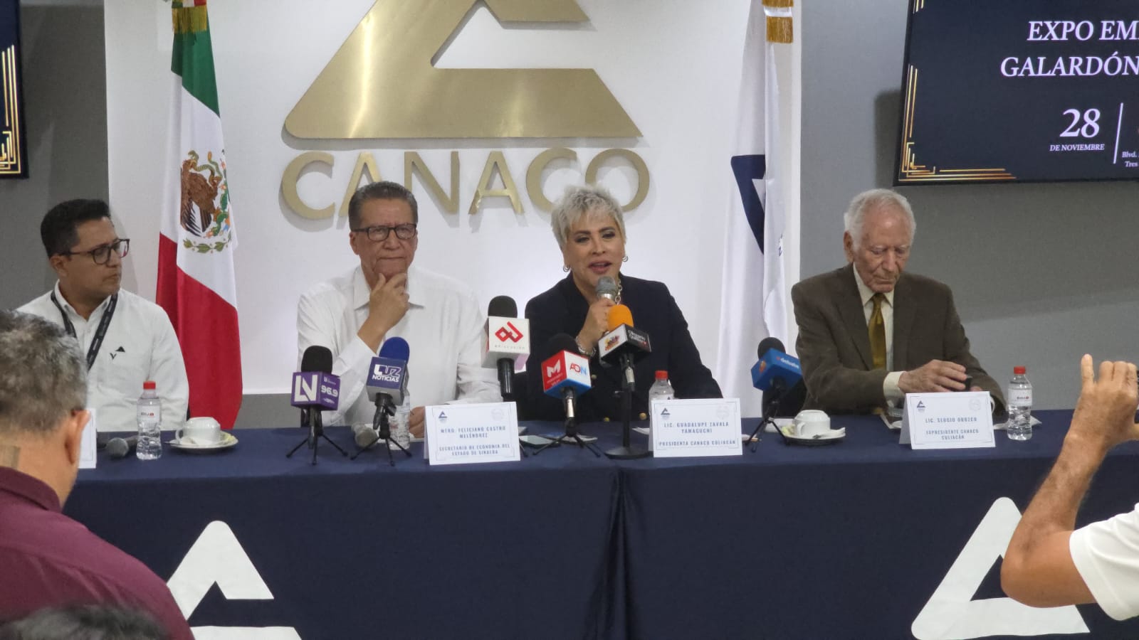 Guadalupe Zavala en presentación de Expo Empresarial y Galardón Canaco