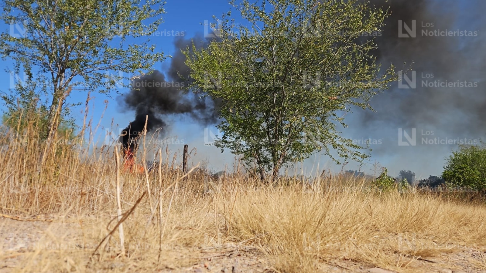 Se incendia maleza a un costado de tanques de diésel al sur de Culiacán