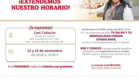 Infonavit abrirá fines de semana para atender a trabajadores en Mazatlán, Culiacán y Los Mochis, Sinaloa