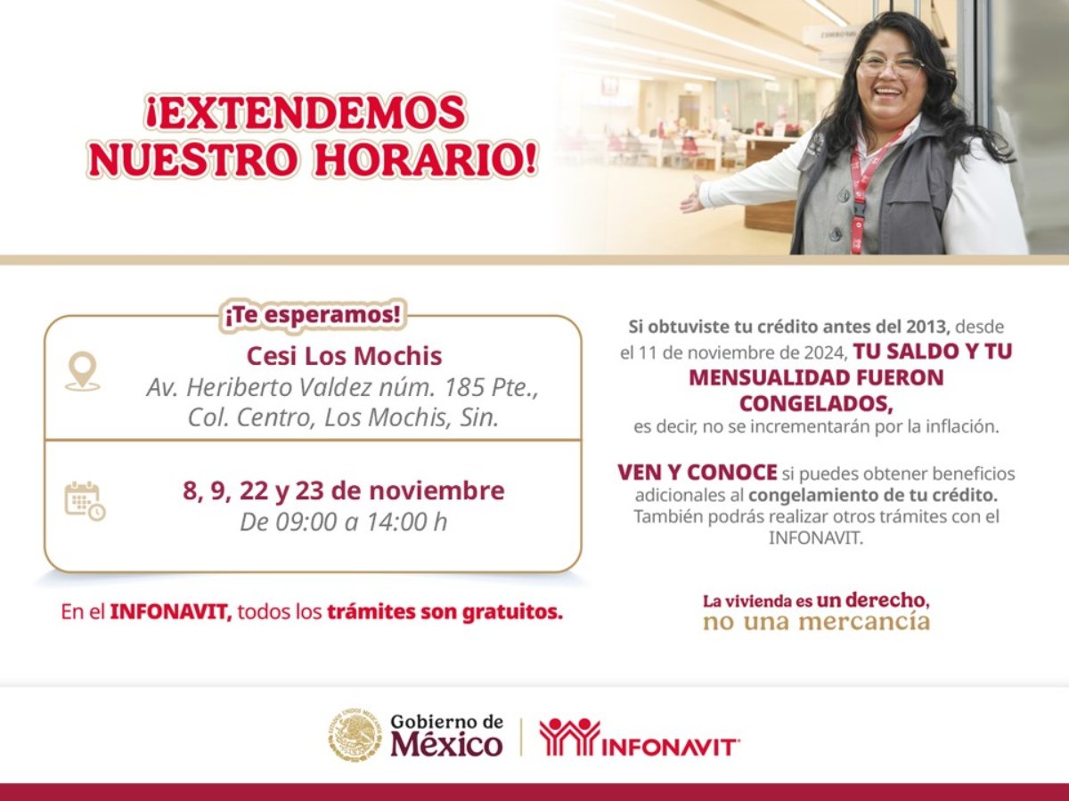infornavit horario los mochis